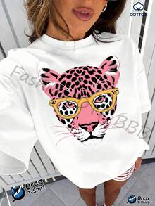 2026 New Women's Ocean Resort Style Short Sleeve T-Shirt, 100% Cotton Loose Fit, Colorful Tropical Fish And Starfish Decorative Print, Breathable And - 白色 - 查看 10