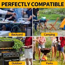 2pcs Stainless Steel Barbecue Rack Set, Anti-Deformation Skewer Holder, Suitable For Kitchen, Yard, Camping, Metal Cooking Utensils, Outdoor Cooking Equipment | Streamlined Metal Rack | Sturdy Construction, Kebab Rack, Multi-Purpose Kebab Rack, Anti-Deformation And Anti-Stick, Barbecue Skewer Holder Set, Stainless Steel Tableware. Essential For Barbecue. Suitable For Barbecue, Party, Camping, Gathering. Father's Day Gift - A - View 9