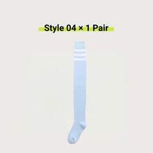 Women Over The Knee Socks Cotton Thigh High Socks Black White Blue Colorful Striped Pattern Fashion Casual Daily Wear - Kiểu 04 - Xem 9
