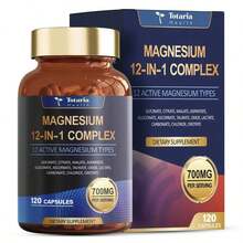 12-In-1 Magnesium Complex 700mg Supplement Capsules - Relaxation Muscle, Heart Health, Stress Relief, Vegan, 120 Caps - 無味 - 查看 8