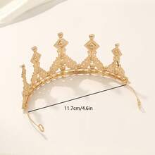 1件优雅双色珍珠水钻皇冠头饰，公主风新娘/生日派对皇冠配饰 - 彩色 - 查看 5