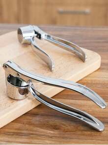 1pc Heavy Duty Garlic Press, Manual Garlic Mincer, Stainless Steel Garlic Crusher Squeezer Chopper Kitchen Tool - Multicolor - View 3