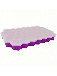 Khay hình tổ ong bằng silicon có nắp đậy, khuôn làm đá tại nhà - Nhiều màu - Xem 9