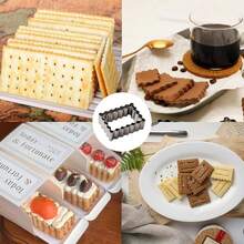 Bộ 6 khuôn cắt bánh quy hình chữ nhật và vuông viền lượn sóng, khuôn bánh quy bằng thép không gỉ có thể tái sử dụng, dụng cụ làm bánh đa năng cho các món ăn ngày lễ, món tráng miệng ngày Valentine và đồ ăn nhẹ trong các bữa tiệc (từ 1,5" đến 3"). - Bạc - Xem 12