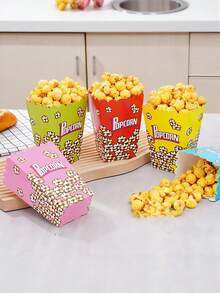 6pcs/18pcs Popcorn Boxes, Paper Food Packaging Buckets, Disposable Popcorn Paper Boxes, Snack Packaging Bags, Paper Cup Takeaway, Popcorn Buckets, Movie Theater Popcorn Boxes - Multicolor - View 7