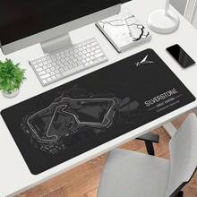1 件装银石赛道超大游戏鼠标垫，加长赛车场景办公桌垫，防滑缝边电脑桌垫，橡胶底笔记本电脑键盘垫，耐用防溅，居家、办公、游戏玩家的理想礼物 - 查看 2