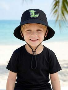 1pc 2-6Y Toddler Boys' Cartoon Dinosaur Print Bucket Hat, Summer Sun Protection, Lightweight & Packable, Quick Dry Soft Material, Skin-Friendly, One Size Fits Most, Washable, Suitable For Beach, Outdoor Play, Hiking, Camping - 1PC - View 9