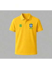 Men's Brazil Fan Short-Sleeved Polo Shirt - 黃色 - 查看 2