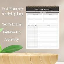 Bloco de Notas Planejador Semanal A4, Registro de Autocontrole Diário em Inglês, Caderno de Memorandos, Ferramenta de Autocontrole - A4 01 - Visão 4