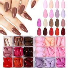 ARTAUG 432pcs Glossy Solid Almond Shaped Nail Stickers - Easy To Use Quick Change Nail Art Set For Beginners - Suitable For Daily Wear, Work, Party And Outings - Reusable And Cost-Effective Nail Sticker Set Press On Nails - Multicolor - View 6