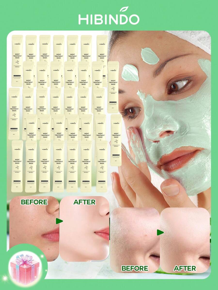 Overnight Sleeping Mask, Night Moisturizing Face Mask, Deep Hydrating Sleep Repair Mask, Skin Barrier Repair & Moisture Lock Plumping Mask For Dry Dull Skin, Soothing Fast Absorbing Non Greasy Night Care For Soft Glowing Skin - 4ML X 120 Sticks - Night Moisturizing Mask - View 1
