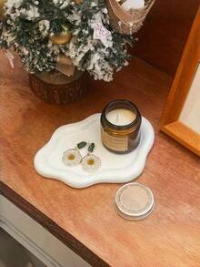 1个多功能云朵造型首饰托盘，装饰收纳盘，可放置香水、化妆品、戒指、耳环、项链等，简约树脂材质，适用于卧室梳妆台、咖啡桌、浴室台面，优雅女士房间装饰配件（产品本身不透明）。 - 無色 - 查看 6