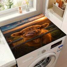 1pc Multi-Functional Washing Machine Pad - Scratch-Resistant, Moisture-Absorbing, Durable Washing Machine And Refrigerator Protector Pad, Suitable For Laundry Room, Kitchen Countertop, Dishwasher-, Easy-Clean Surface, Fits Washing Machines, Modern Home Decor Design, Prevents Scratches And Spills - Highland Cattle and Sunset - View 13