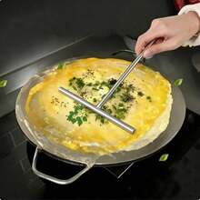 1 Set T-Shaped Pancake Spatula Set, Stainless Steel Round Flat Scraper, Household DIY Batter Dough Leveling Tool, Suitable For Making Crepes, Eggs, Baking, Kitchen Essential, Handmade DIY Gift, Holiday Gift Choice - View 3