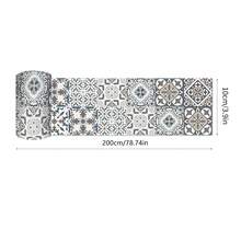 OUTANA 200cm Length Vinyl PVC Retro Floral Pattern Tile Wallpaper Border, Self-Adhesive, Removable, Easy Installation For Living Room, Bedroom, Kitchen - Multiple Styles - View 4