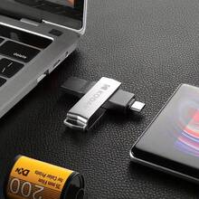 Kodak 柯达二合一U盘 Type-C USB3.2 OTG 64GB 128GB 256GB 双用途金属U盘闪存盘 兼容iPhone 15/16/17 iPad Mini 6 2021 Macbook 电脑 笔记本电脑 安卓智能手机（带USB C OTG功能） - 查看 1