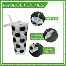 10 piezas/Set 710ml Vasos de plástico reutilizables con temática de la Copa Mundial 2026, gruesos y resistentes, pueden contener agua, café, té, leche, limonada, té mixto, jugo. Portátiles y fáciles de limpiar, adecuados para ver los partidos de la Copa Mundial, fiestas de fútbol y celebrar victorias. Un regalo perfecto durante la Copa Mundial de Estados Unidos-Canadá-México. - Multicolor - Ver 3