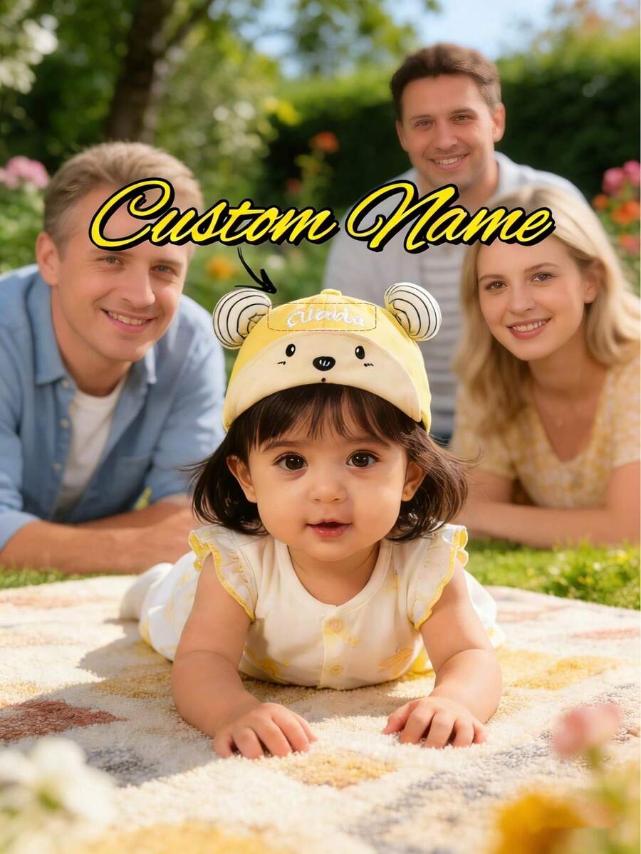 Colorful Embroidered Bear-Shaped Baby Hat For Babies Aged 3-18 Months. A Stylish And High-Quality Gift For A Baby's First Birthday Or Christmas. Vibrant Colors, Modern And Personalized Customization. A Unique Gift - Multicolor - View 1