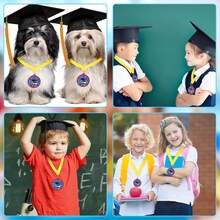 10pcs Preschool Children's Graduation Medals With Yellow Lanyards, 2 Inches, Suitable For Student Graduation Party Supplies - Multicolor - View 7