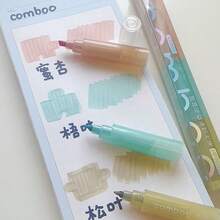 Stackable Soft-Tip Fluorescent Pens, Portable Colorful Highlighter Pens For Journaling, Students, Marking Highlights, Stress Relief, Fun Writing, Back To School - Splicing Highlighter - View 10