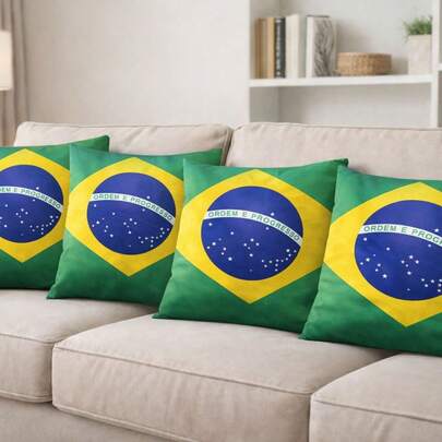 Kit Com 4 Capas De Almofadas Com Zíper Lavável Stitch Promoção