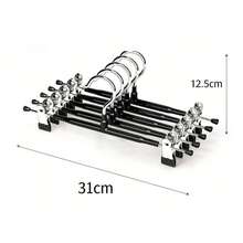 Móc treo quần chống trượt có kẹp điều chỉnh, màu đen, dùng trong tủ quần áo. - màu đen - Xem 2