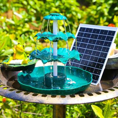 3-Tier Bird Bath Solar Water Fountain Outdoor Garden Decor,…