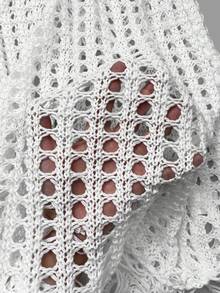 Áo khoác ngoài đi biển gợi cảm dành cho nữ, kiểu dáng dài không tay với tua rua, màu trắng. - trắng - Xem 9