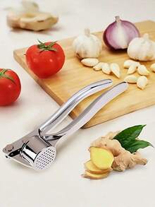 1pc Heavy Duty Garlic Press, Manual Garlic Mincer, Stainless Steel Garlic Crusher Squeezer Chopper Kitchen Tool - Multicolor - View 7