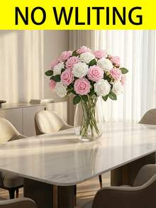 Artificial Roses Flowers With Flexible Stems Components To Achieve Natural Look In Diy Crafts Everlasting Blossoms For Women Workers Crafters Artificial Roses Flowers For Decorating Office Desks Bedroom House Wedding Party Supplies Pieces For Table - Multicolor - View 2