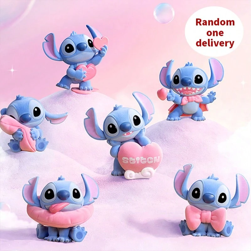 Miniso Disney Licensed Stitch Scrump & Pink Collection & Car Fragrance Series Blind Box, Exquisite Detail Design, Interior Decoration Essential,Special Unique Gift,Desktop Ornament Collection, PVC Material(1 PC Random Delivery)