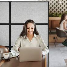 Office Divider, 2 Panel Office Partition, Freestanding Office Divider Wall Partition & Privacy Divider Reduce Noise And Room Separation, Light Grey - 2 Panel - View 9