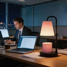1 Pack Adjustable Height Wax Melter Lamp With Timer & Dimmer, Frosted Eye-Caring Shade, Sturdy Metal Base Home Ornament, Stylish Aromatherapy Decor Light For Anniversary Presents, Wedding Favors, Thanksgiving Day, New Year Holiday And Daily Gifting - 美規A型插(110-127V) - 查看 5