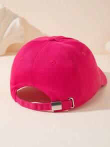 Solid Color Minimalist Sun Visor Baseball Cap, Casual Outdoor Sports Hat Suitable For All Seasons,Summer,Beach,Holiday - Hot Pink - View 3