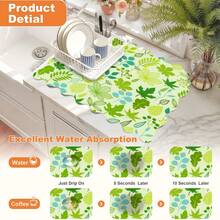 1pc Blue Gingham Sweet Heart Multi-Purpose Absorbent Mat, Polyester Tabletop Protective Pad, Suitable For Kitchen, Dining Table Decor, Dish Drying, Washing Machine, Coffee Maker, Bathroom Vanity Cup Coaster, Kitchen Accessories, Party Supplies - Qingge Sweetheart - View 7