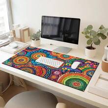 1pc Bohemian Colorful Concentric Circle Pattern Dish Drying Mat, Tableware Drying Mat, Dryer Mat, Plate Drying Mat, Coffee Maker Absorbent Mat, Kitchen Countertop Absorbent Mat, Washbasin Drainage Mat, Faucet Absorbent Mat, Bathroom Vanity Coaster,Home Decor,Coffee Bar Station,Kitchen Deccor,Coffee Mat,Kitchen,Kitchen Essentials,Kitchen Deccor. - Multicolor 1 - View 5