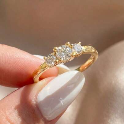 1ct Anillo de compromiso con diamante de moissanita incoloro, elegante joyería de boda, anillo de boda para mujer, joyería nupcial, anillo de promesa