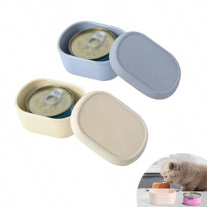 1 hộp đựng thức ăn cho mèo tái sử dụng - 85g (3oz), nắp silicon kín khí, thiết kế chống rò rỉ, thích hợp cho thức ăn ướt cho mèo, giữ cho thức ăn luôn tươi ngon - Hộp đựng thức ăn cho thú cưng