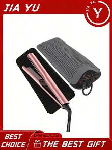 1 Tappetino in silicone extra large resistente al calore, custodia da viaggio portatile, per piastre arricciacapelli, piastre piatte e strumenti per lo styling dei capelli, tappetino resistente al calore per strumenti per capelli, custodia portatile per arricciacapelli. - nero - Visualizzare 18