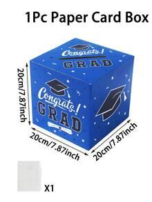 1pc Congrats Grad Card Box For Graduation Party Decorations, Black Gold Graduation Wish Box With Gold Foil,Congrats Grad Money Box,Graduation Centerpieces,Home Decor,Table Decor,Graduation Party Supplies,Party Favors,Card Holders,Graduation Decorations,Graduation Gifts,Class Of 2026 Congrats Grad Party Decor - Graduation Season - View 17