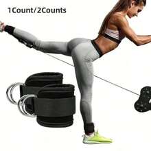2 piezas Correas para tobillos para bandas de resistencia - Anillos en D duales, ajustables, gruesas y cómodas - Unisex, ideales para patadas de glúteos, elevaciones de cadera y entrenamientos de la parte inferior del Body | Equipo de fitness premium - Multicolor - Ver 8