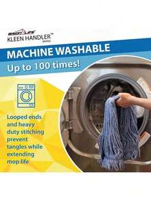 Pack Of 3 HEAVY DUTY Commercial Mop Head Replacement, Wet Industrial Cotton Looped End String Cleaning Mop Head Refill, Blue Mop - 3 計數 - 查看 3