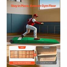 Pitching Mound, Portable Baseball Pitcher's Mound, 90 In IIndoor Outdoor Pitching Practice And Training Equipment, Softball Pitching Aids With Antifade Turf, Pitching Rubber, Carry Handles - 90 in - 查看 5