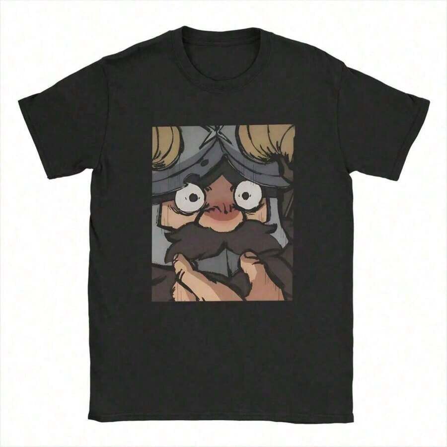 Unicorse Screaming T-Shirt, Blueyed Anime Vintage Summer T-Shirt, Cotton Hip Hop Tee, Men's Short Sleeve Casual Clothing - Black 2 - 查看 1