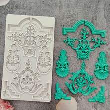 Moule en silicone pour le DIY et les cadres, moule de cuisson réutilisable pour les décorations de gâteaux à la pâte à sucre, les décorations de petits gâteaux, les décorations pour mariages et anniversaires - Gris pâle - Voir 14