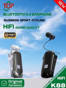 KZ K88 Business Bluetooth 5.4 Lapel Earphone, 20 Hours Talk/Music Time, LED Digital Display, Noise Cancelling Wireless Earbuds - View 2