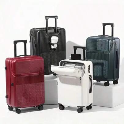 This 20-Inch Suitcase Is Designed For Travel, With Dimensions That Fit In The Cabin. It Features A Combination Lock And Wheels, Making It A Unisex Everyday Carry-On With Ample Storage Space.