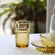 Disney 儿童趣味条纹玻璃杯，冰拿铁咖啡杯，果汁牛奶家居礼品水杯 - 彩色 - 查看 5