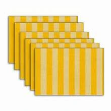 2/4/6pcs Yellow Striped Placemats, 1pc Yellow Striped Table Runner, Rectangular Linen Decorative Tablecloth, Suitable For Dining Room, Kitchen, Party And Other Occasions - Yellow - View 14