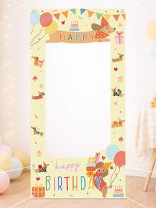 60x120厘米腊肠犬主题生日派对拍照背景布，黄色，适合所有年龄段的拍照道具 - 黃色 - 查看 8